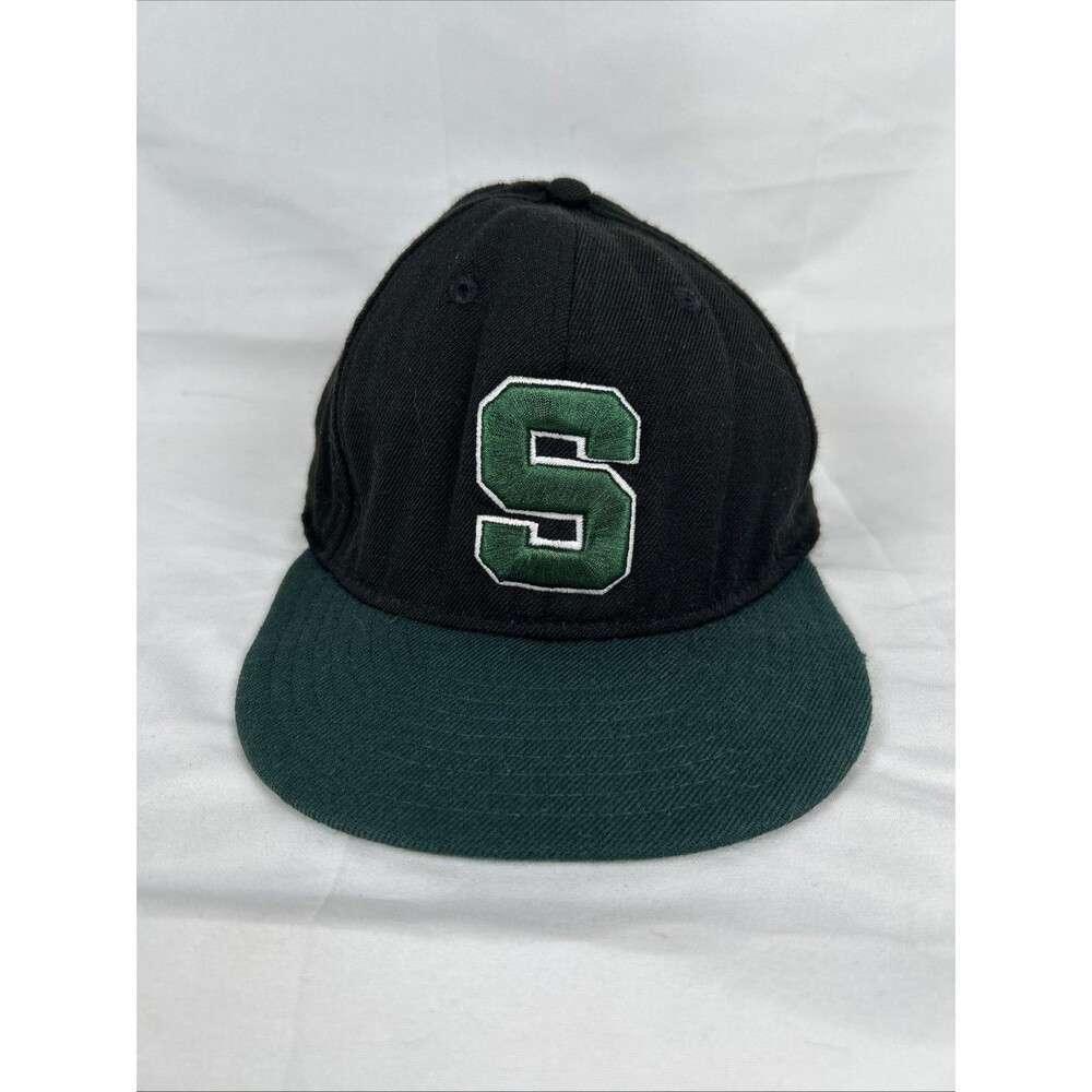 New Era 59Fifty Michigan State Spartans Fitted Hat Size 7 3/8 B115 Green Black